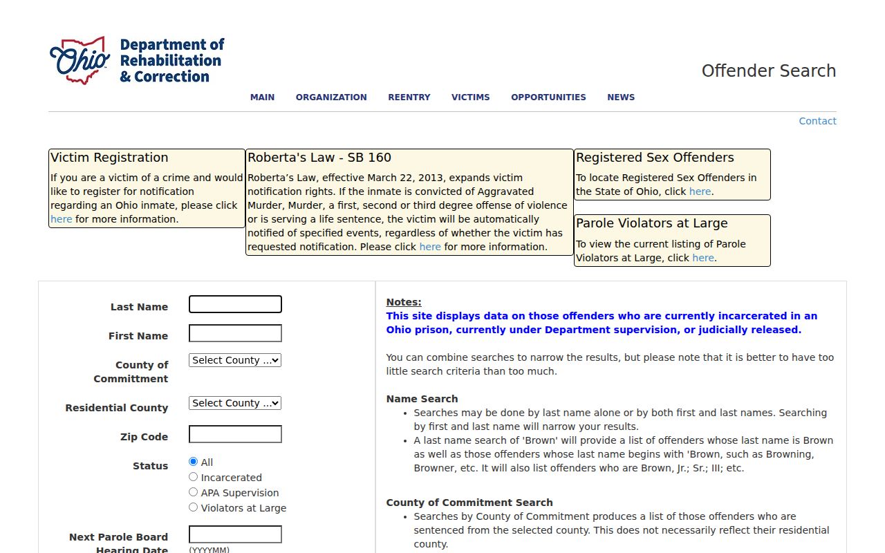 Sidney residents directory Ohio offender search portal