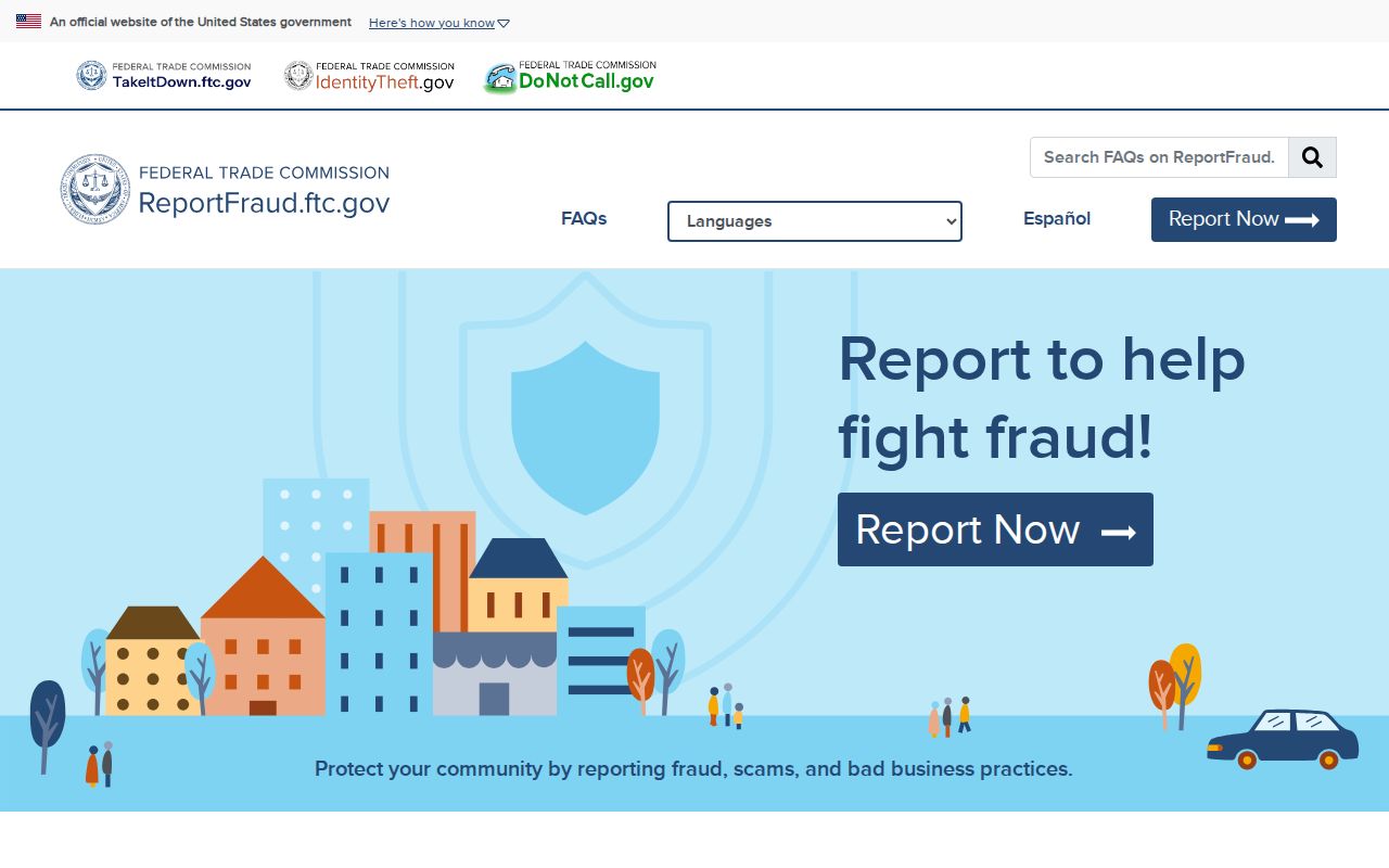 Sidney neighbors FTC fraud-reporting information page