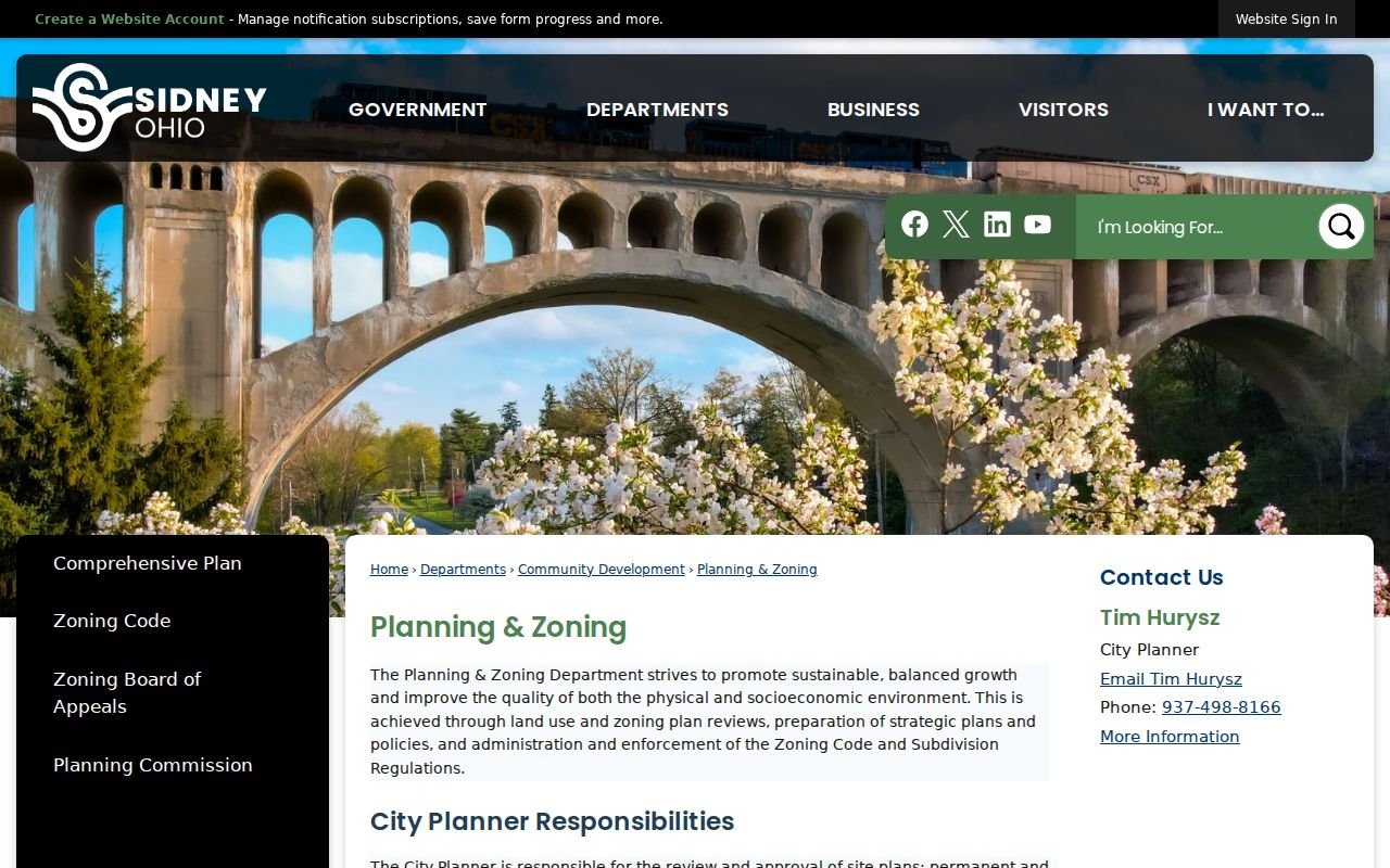 Sidney ZIP code directory planning and zoning information page